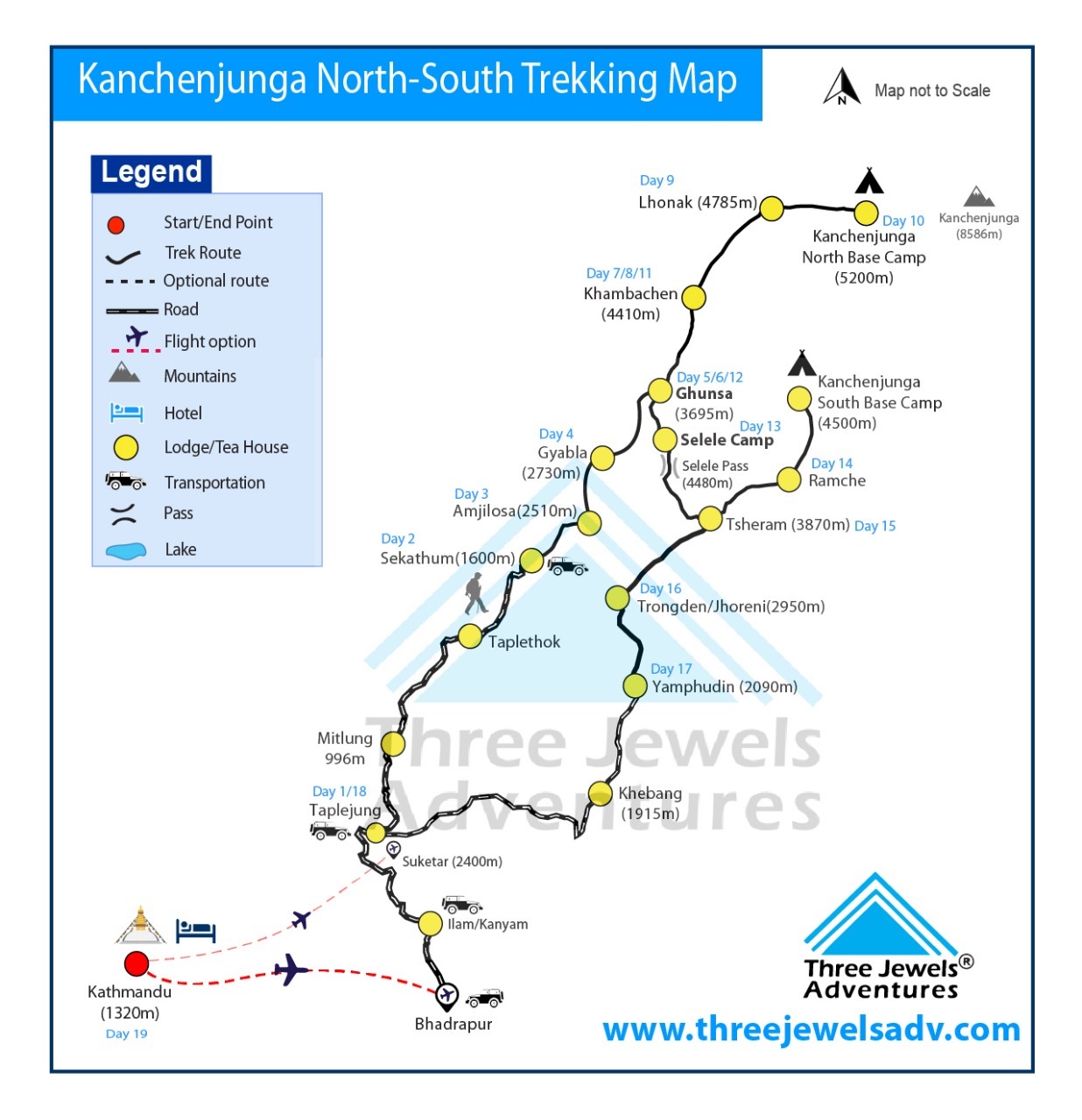 Kanchenjunga Trekking Map