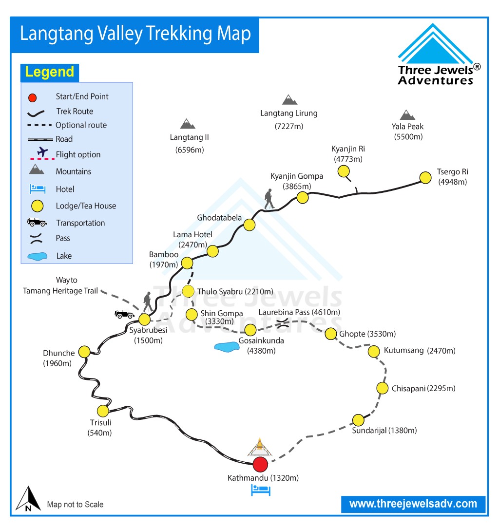 Langtang Valley Trekking Map