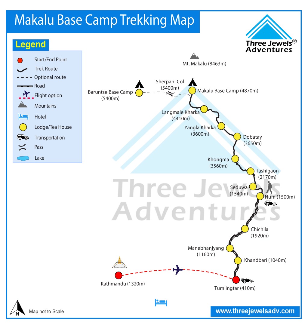 Makalu Basecamp Trekking Map