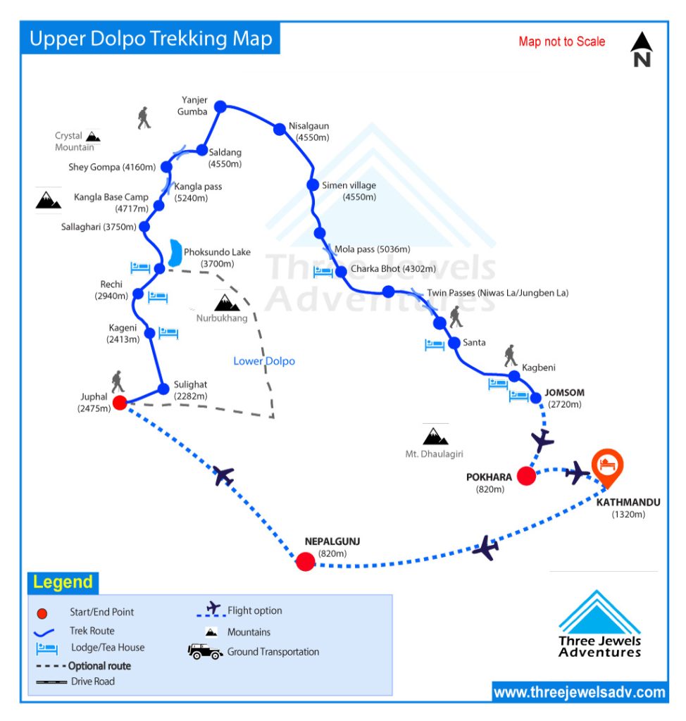 Upper Dolpo Trekking Map