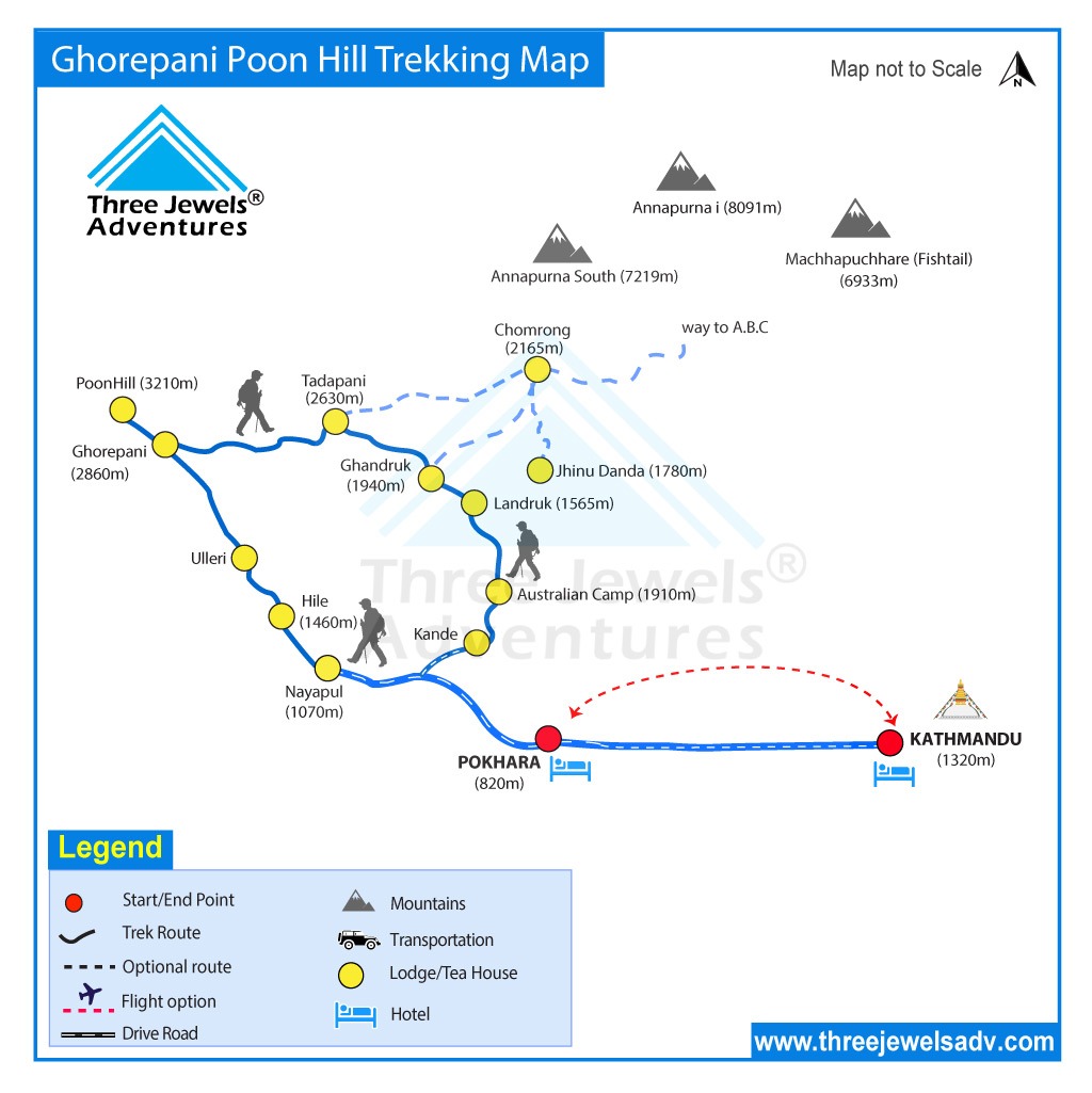 Ghorepani Poonhil Trekking Map